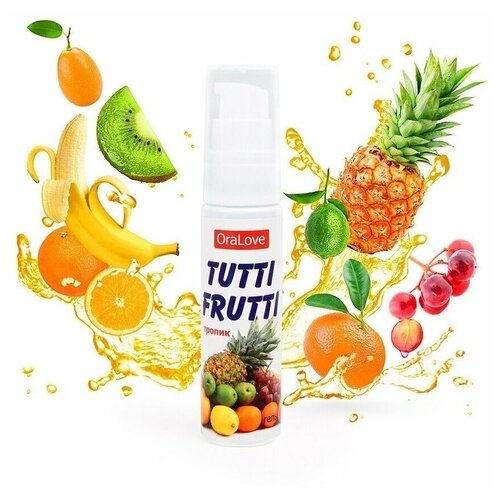 Биоритм Гель-смазка Tutti-frutti со вкусом тропических фруктов - 30 гр.