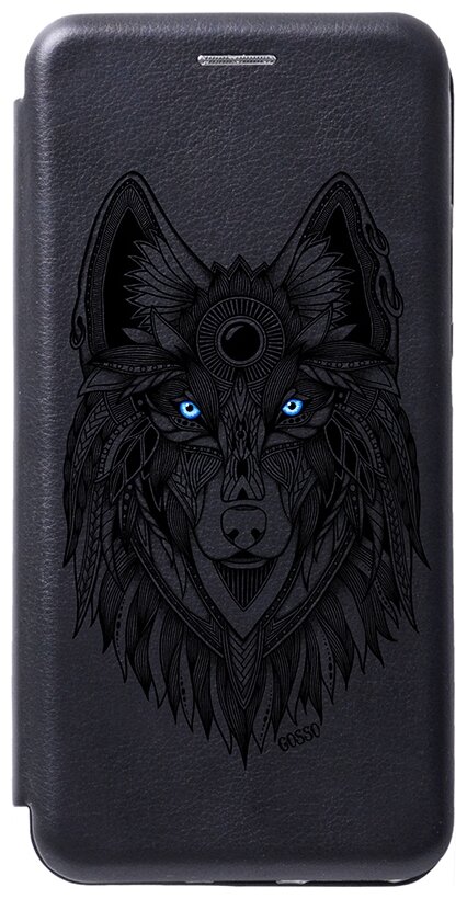 Чехол-книжка Book Art Jack для Samsung Galaxy S10 с принтом "Grand Wolf" черный