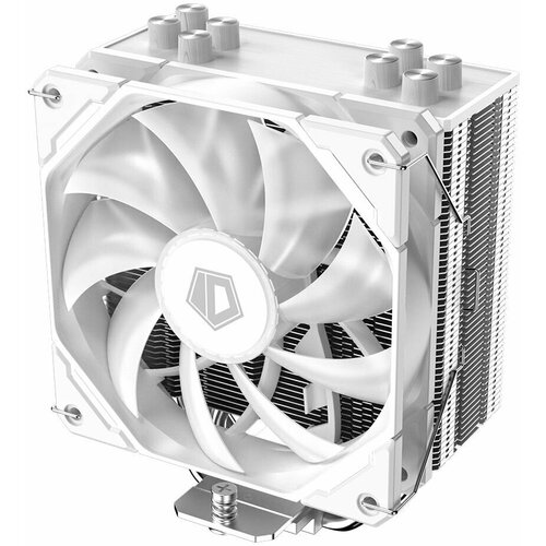 Кулер ID-COOLING SE-224-XTS WHITE LGA1700/1200/115X/AM5/AM4 (10шт/кор, TDP 220W, PWM, 4 тепл. трубки прямого контакта, White LED FAN 120mm, белый) RET кулер id cooling dk 03 rainbow lga1200 115x 775 am4 am3 am2 fm2 fm1 36шт кор tdp 100w pwm fan 120mm dynamic multi color led ret