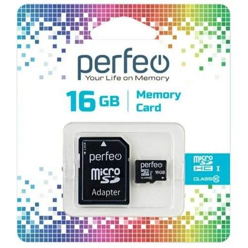 Карта памяти Perfeo microSD 16GB High-Capacity (Class 10) карта памяти microsd high capacity perfeo без адаптера 16 gb