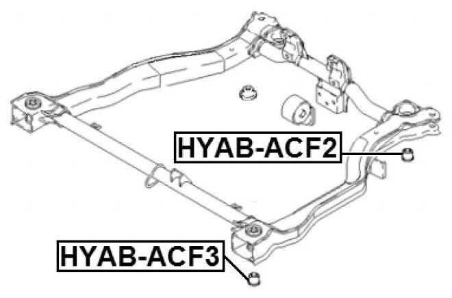 Сайлентблок передней подвески (верхнее правое) FEBEST HYAB-ACF3 для Hyundai Verna, Hyundai Accent, Great Wall Safe, Hyundai Solaris - фотография № 2