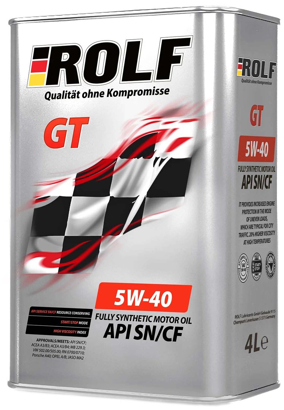    ROLF GT SAE 5W-40 API SN/CF ACEA A3/B4 4 (322229)