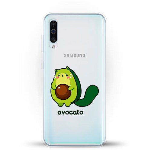 фото Силиконовый чехол авокадо-кот на samsung galaxy a50 andy & paul