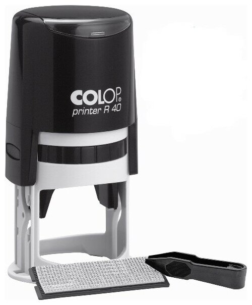 Печать самонаборная автоматический COLOP , оттиск 40 мм, шрифт 3.1 мм, 2 круга текста, круглый - фото №8