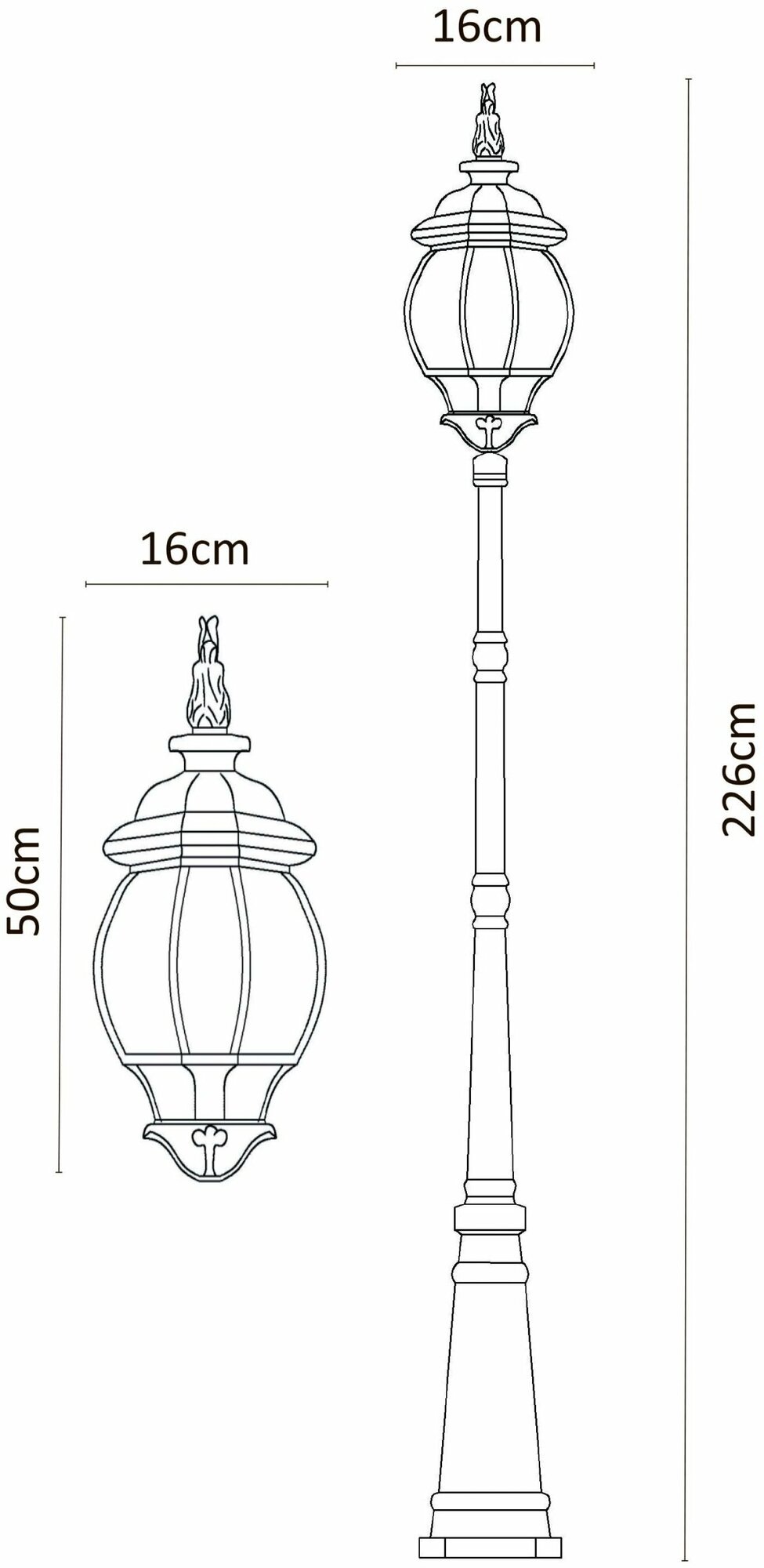 Arte Lamp Садово-парковый светильник Atlanta A1047PA-1BG, E27, 75 Вт, цвет арматуры: черный, цвет плафона бесцветный
