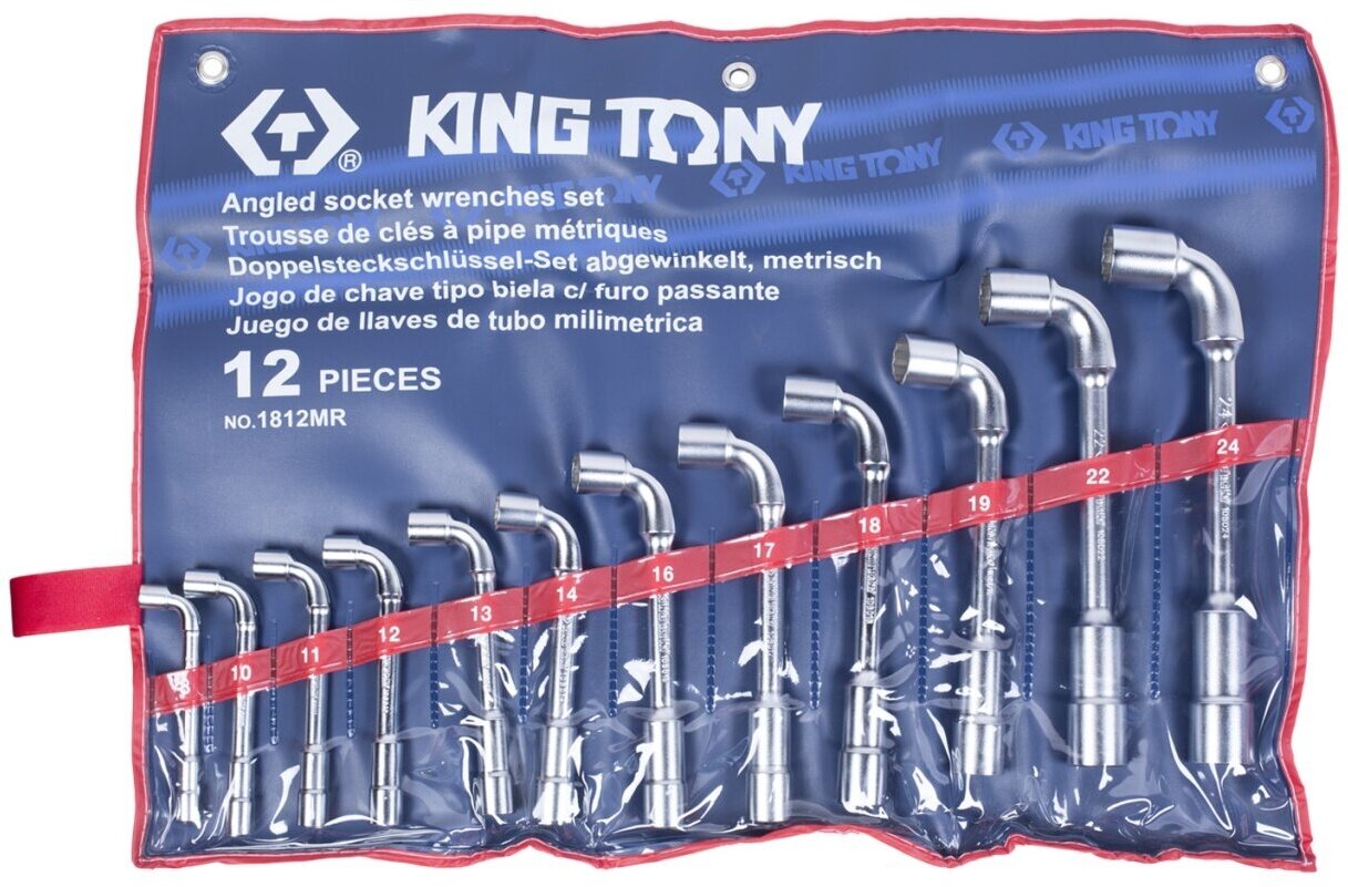 KING TONY Набор торцевых L-образных ключей, 8-24 мм, 12 предметов 1812MR