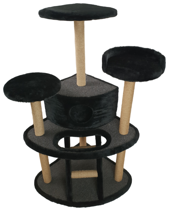 Игровой комплекс "Аль Капоне", (мех, джут, поролон), 60*60*125 (h) см, цвет: черный