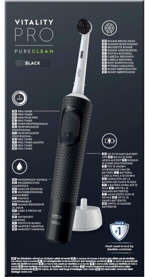 Зубная щётка электрическая ORAL-B D103.413.3 Vitality Pro D103 Pure Clean Black Box White - фотография № 10