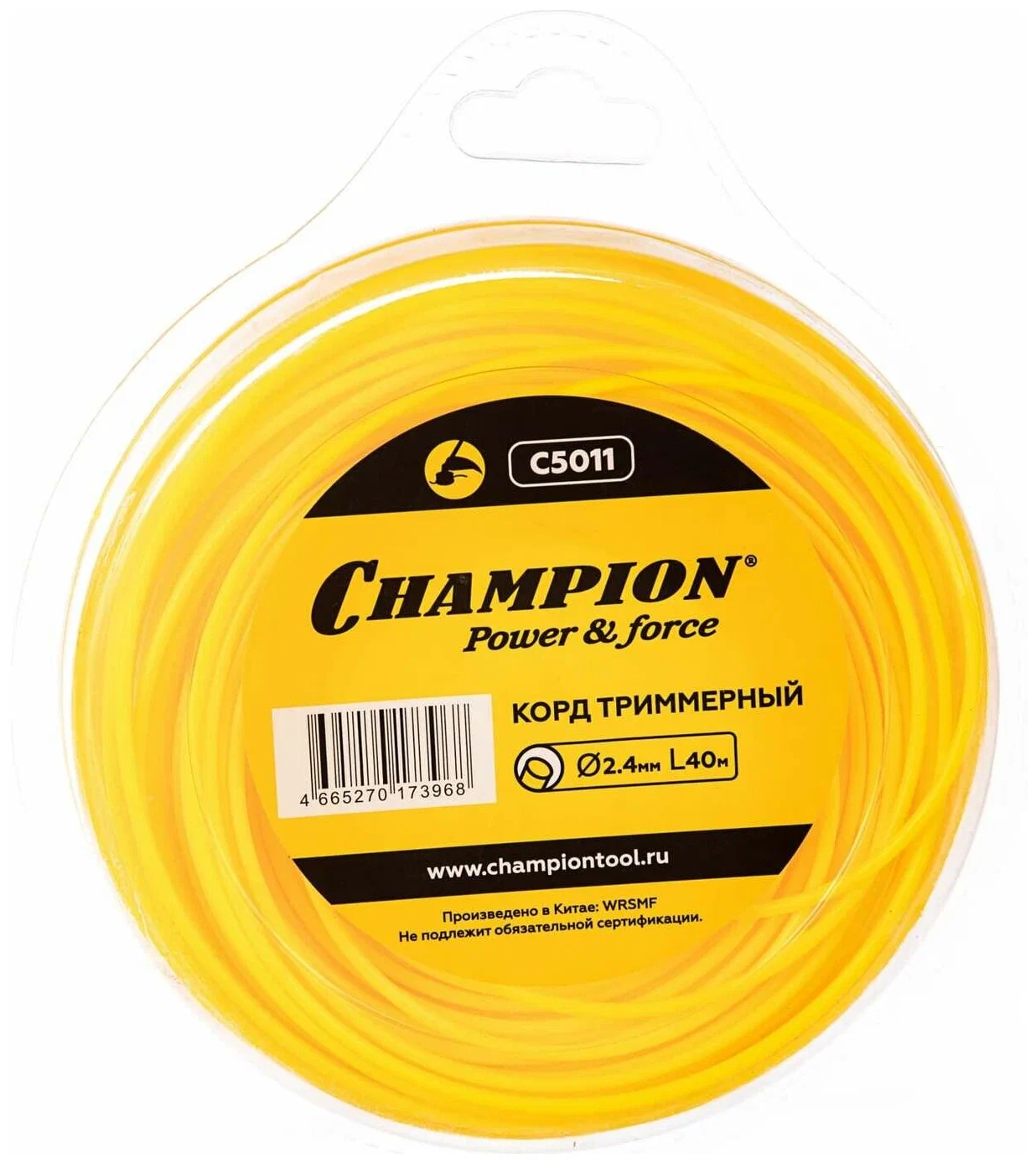 Леска (корд) CHAMPION C5011 2.4 мм 40 м 1 шт. 2.4 мм - фото №1