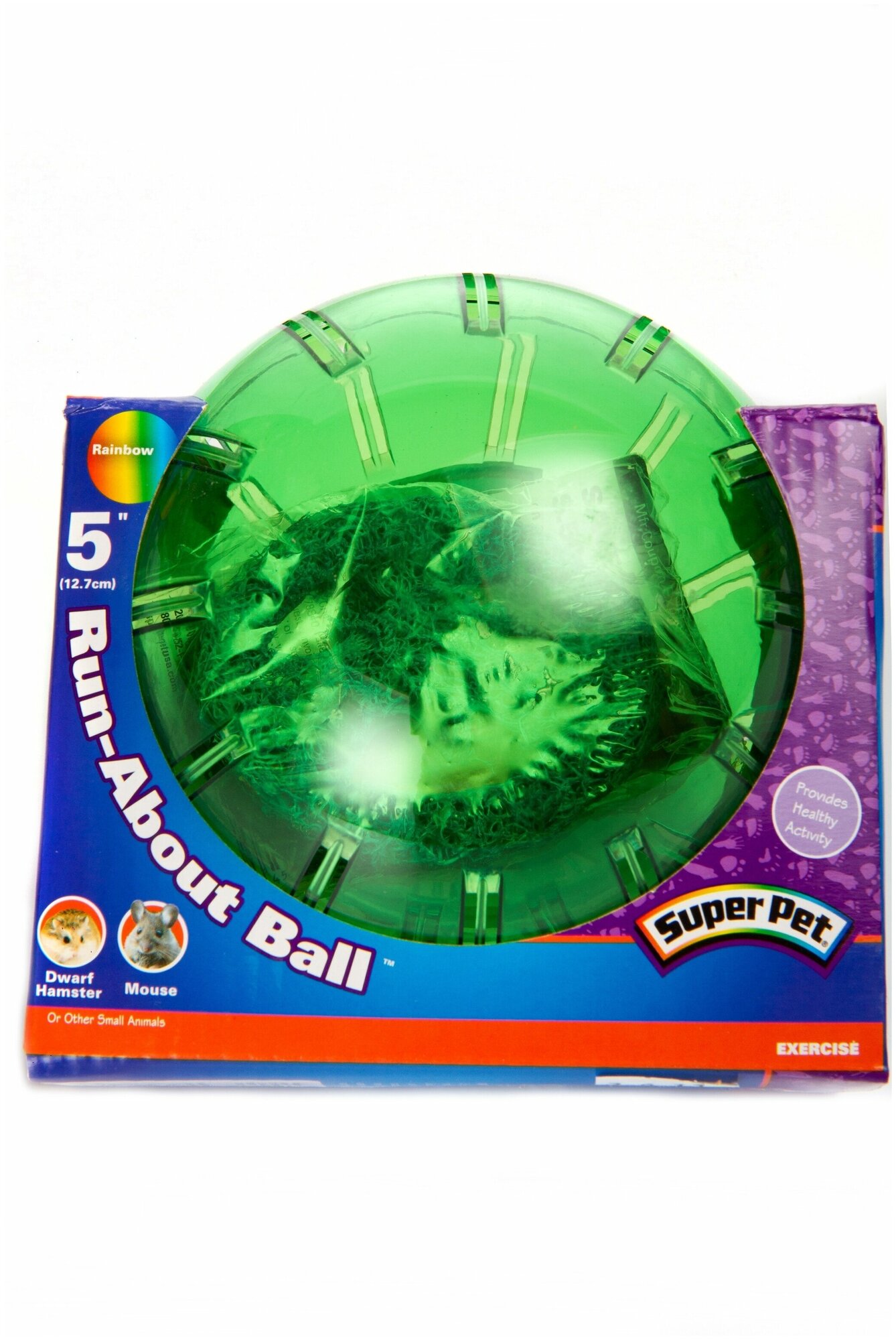 Игрушка для животных прогулочный шар для грызунов / хомяков, мышей, прозрачный, диаметр 13см