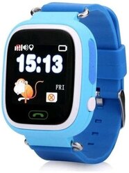 Смарт часы / умные детские часы High Quality с GPS, поддержкой звонков, кнопкой SOS, собственная сим-карта, сенсорный дисплей, голубой