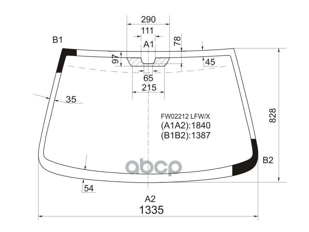 Стекло Лобовое Kia Rio 00-05 XYG арт. FW02212 LFW/X