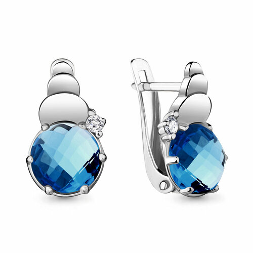 Серьги Яхонт 229772, серебро, 925 проба, топаз