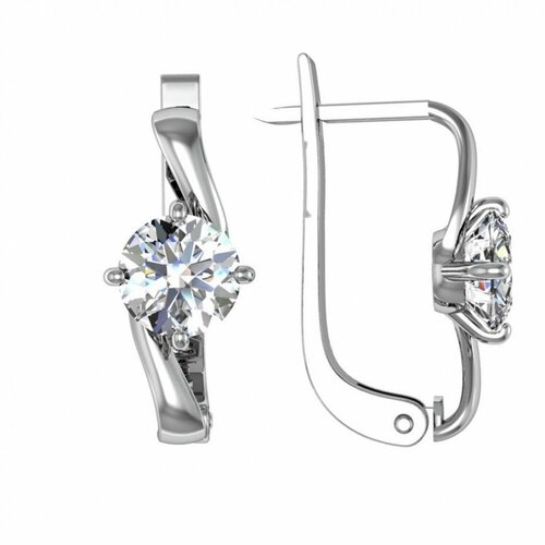 Серьги Яхонт 244242, серебро, 925 проба, фианит