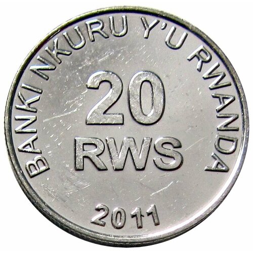 20 франков 2011 Руанда, UNC банкнота номиналом 2000 франков 2014 года руанда