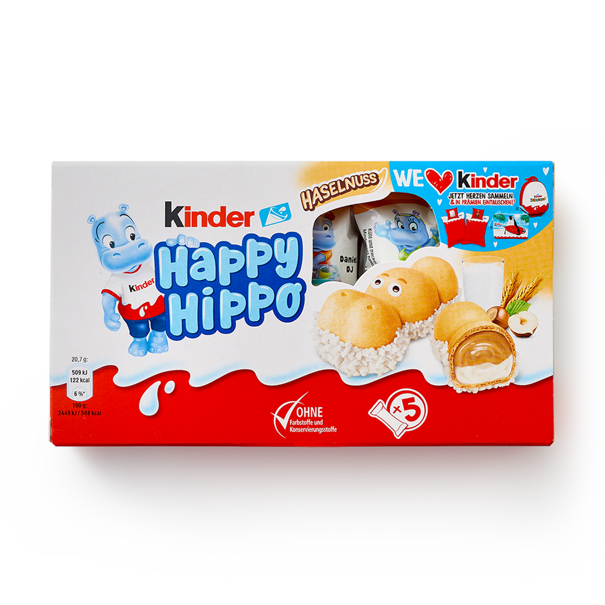 Шоколадно-молочное печенье Kinder Happy Hippo Hazelnut, с фундуком, 103,5 гр - фотография № 5