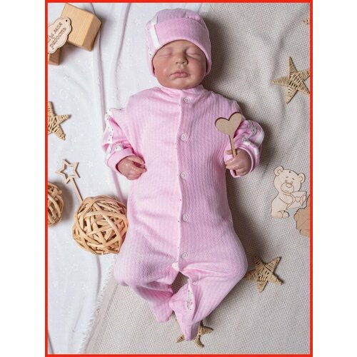 фото Комплект одежды детский, шапка, повседневный стиль, размер 62-68 см., розовый darmarket54