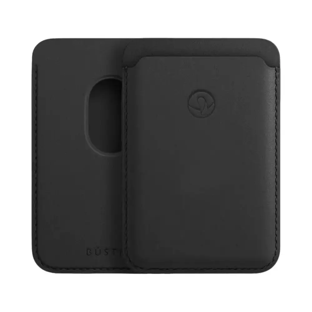 Чехол-бумажник Bustha MagSafe Leather Wallet черный Noir (BST755218)