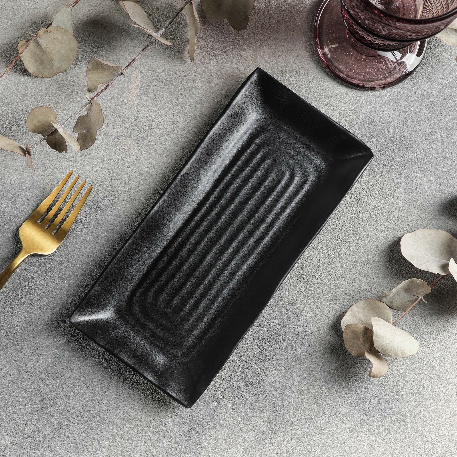 фото Блюдо «Чёрный Восток», 21,2×10×1,5 см, цвет чёрный