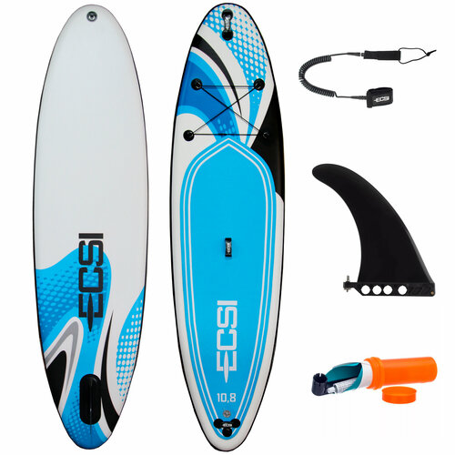 фото Sup board ecsi master 10.8 ft х34х6 white-blue-black /329х86х15 см / двухслойная сап доска /для серфинга сапборд usm company