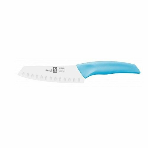 Нож японский Santoku 140/260 мм голубой I-TECH Icel