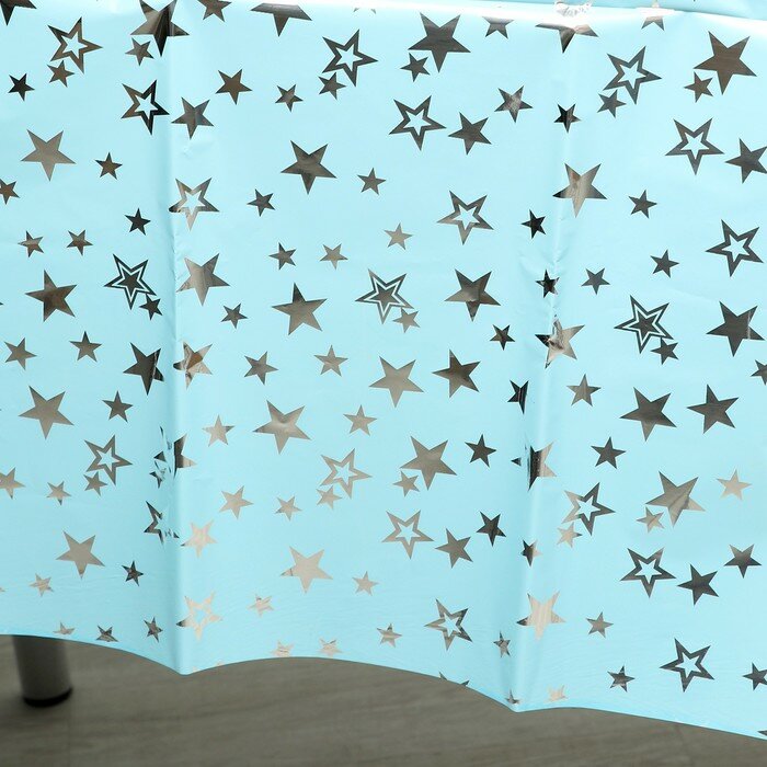 Скатерть Страна Карнавалия "Звезды", размер 137 х 183 см, цвет голубой - фотография № 7