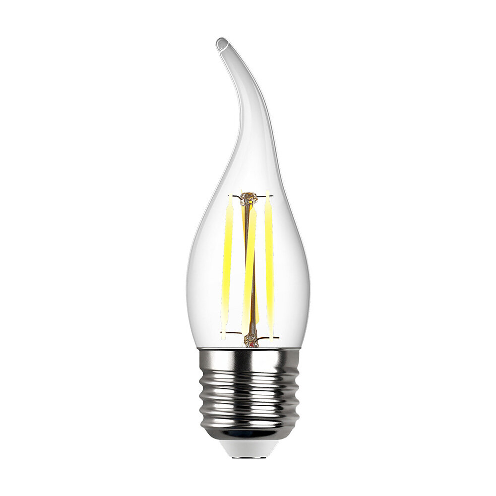 Лампа светодиодная филаментная REV E27 4000К 7 Вт 730 Лм 220 В свеча на ветру FC37 прозрачная