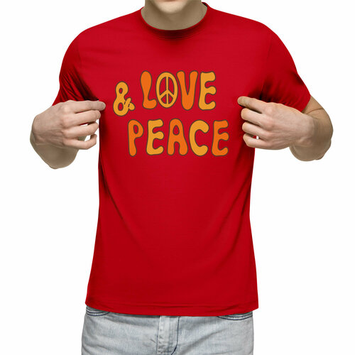 Футболка Us Basic, размер XL, красный мужская футболка love yourself надпись на английском s серый меланж