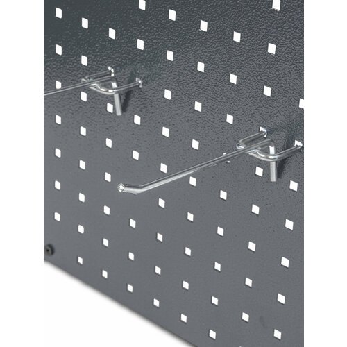 Перфорированная панель для стены серая металлическая Hard Steel, 29 х 91 см