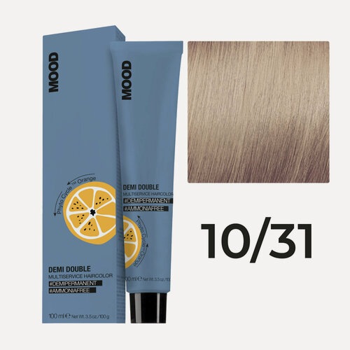 Изображение товара Краска для волос профессиональная без аммиака Mood Demi Double 10.31 Светлый блонд Золотисто-пепельный 100 мл