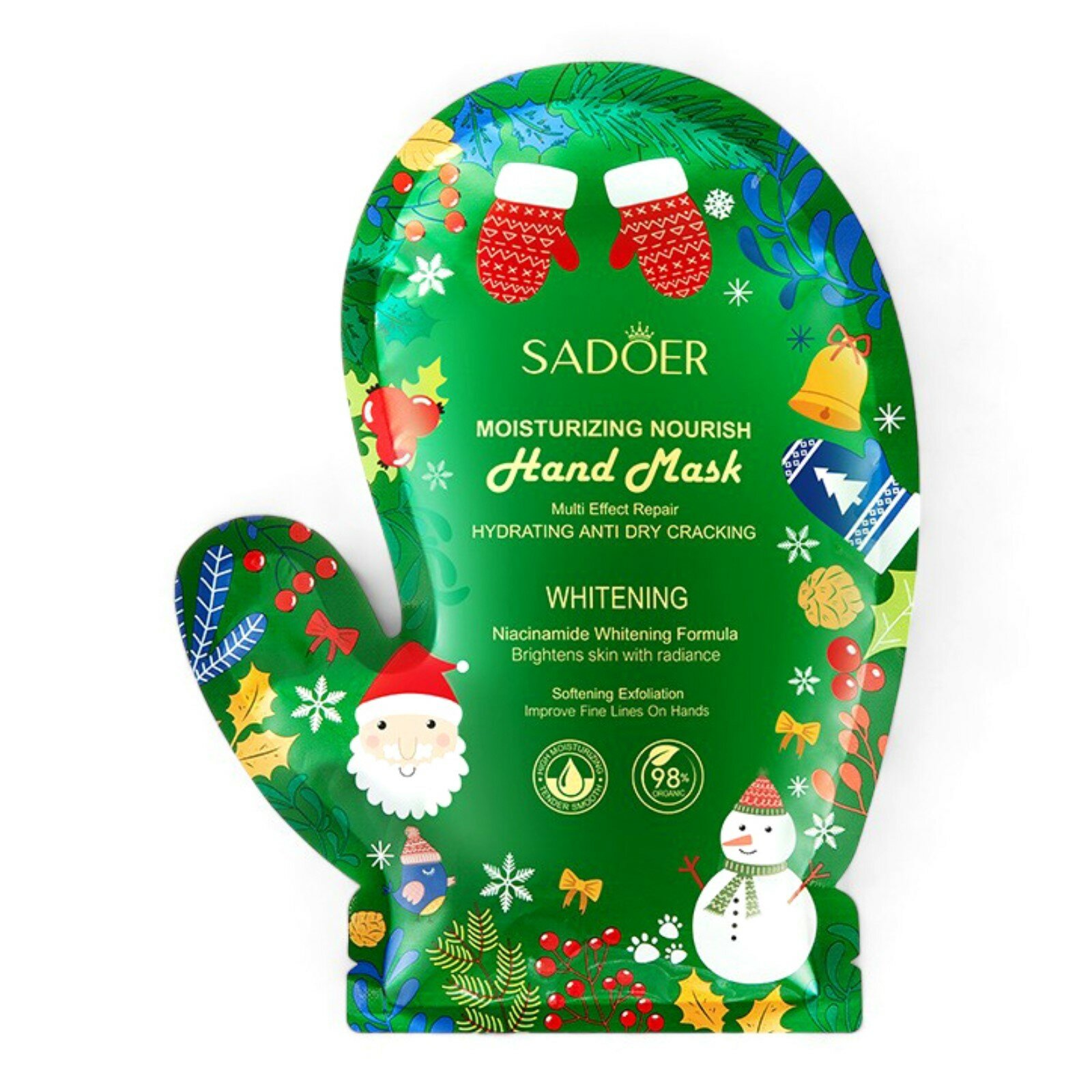 Изображение Маска для рук SADOER увлажняющая, новогодняя, 35 г