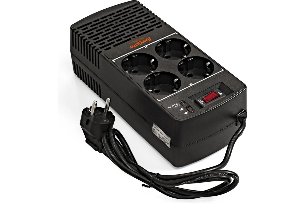 ExeGate Стабилизатор Power AD5000-500 500VA/300W, диапазон 150 .280В, 4 евророзетки 285941