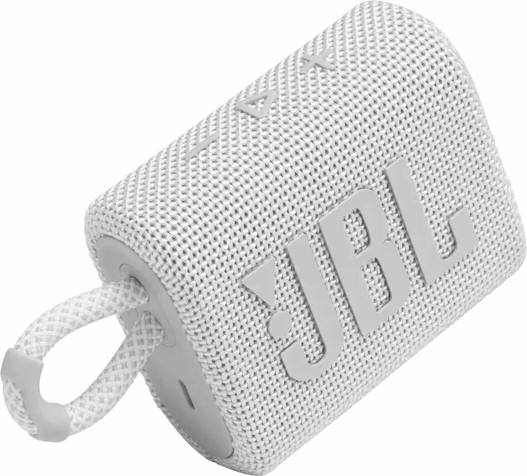 Портативная акустика JBL Go 3, беспроводная, Bluetooth, мощность 4.2 W, белый