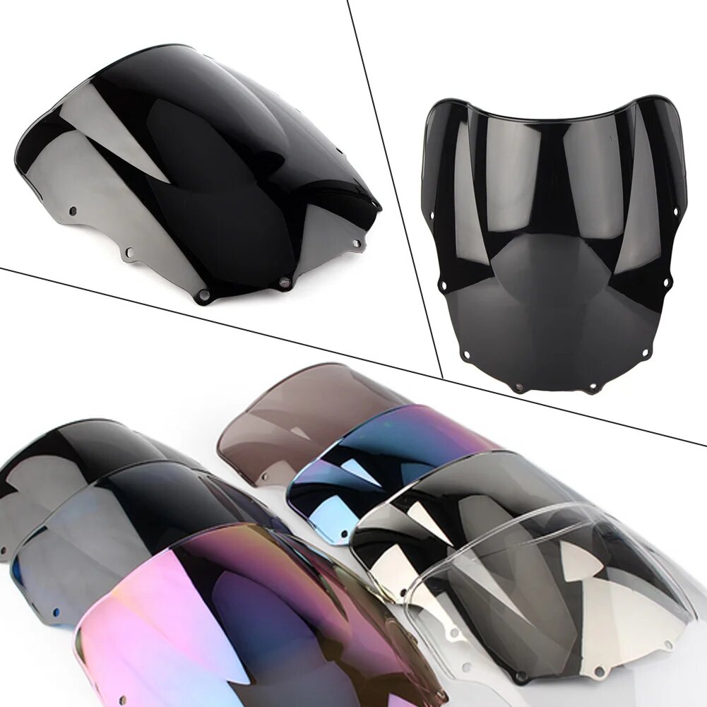 Ветровое стекло для мотоцикла с двойными пузырьками для Kawasaki ZZR400 1993-2007 ZZR600 ZZR 400 600 аксессуары для ветрового стекла обтекатель дефлектор Черный