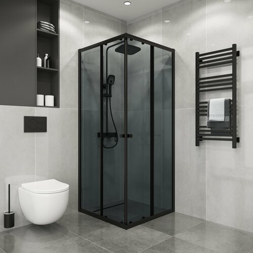 Niagara Eco 78x78 NG-1008-14QT стекло тонированное, профиль черный матовый