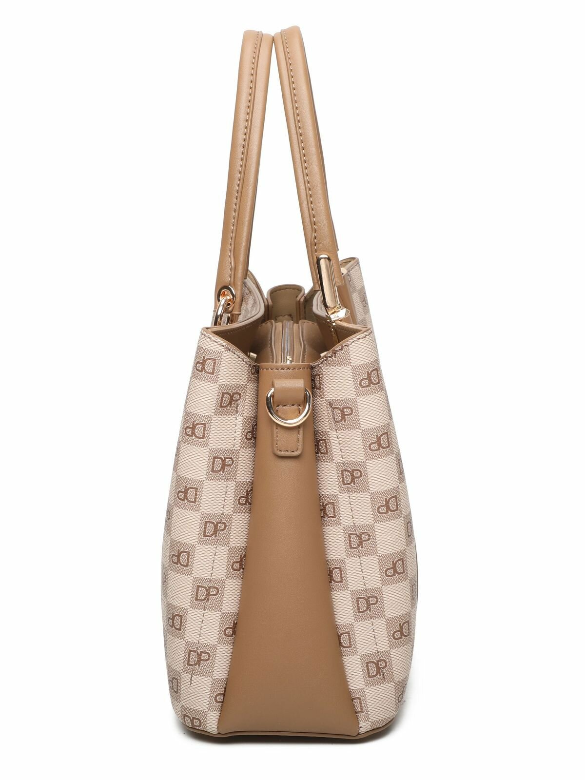 Сумка тоут Daniele Patrici, фактура матовая, зернистая, коричневый — фото 1