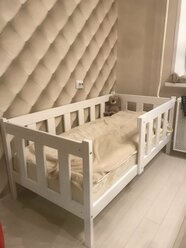 Кровать детская односпальная 160х80 "ARIA" массив берёзы, белый