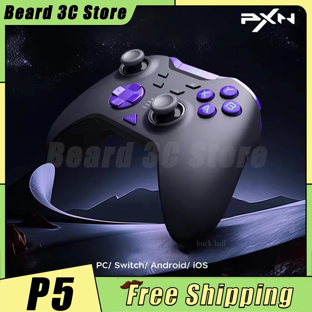 PXN P5 8K Беспроводной геймпад для ПК, NS, смартфона, Shadow 8K Purple — фото 1