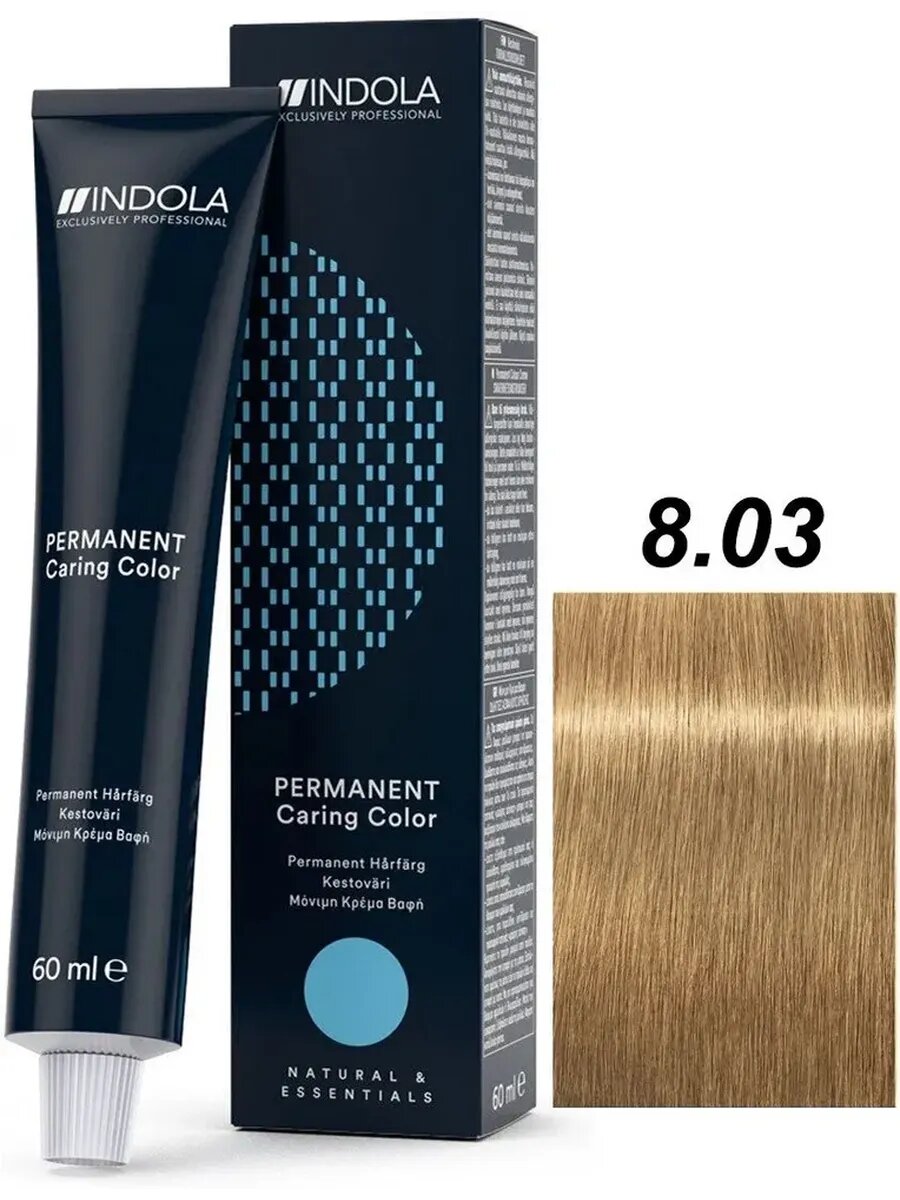 Indola Natural Essentials 8.03 Стойкая крем-краска для волос 60мл