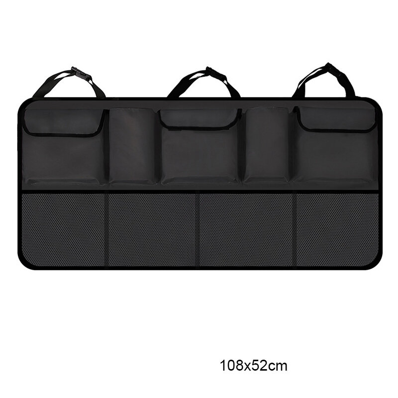 Картинки Органайзер на спинку заднего сиденья в багажник автомобиля, сумка для хранения в машину с несколькими отделениями черный