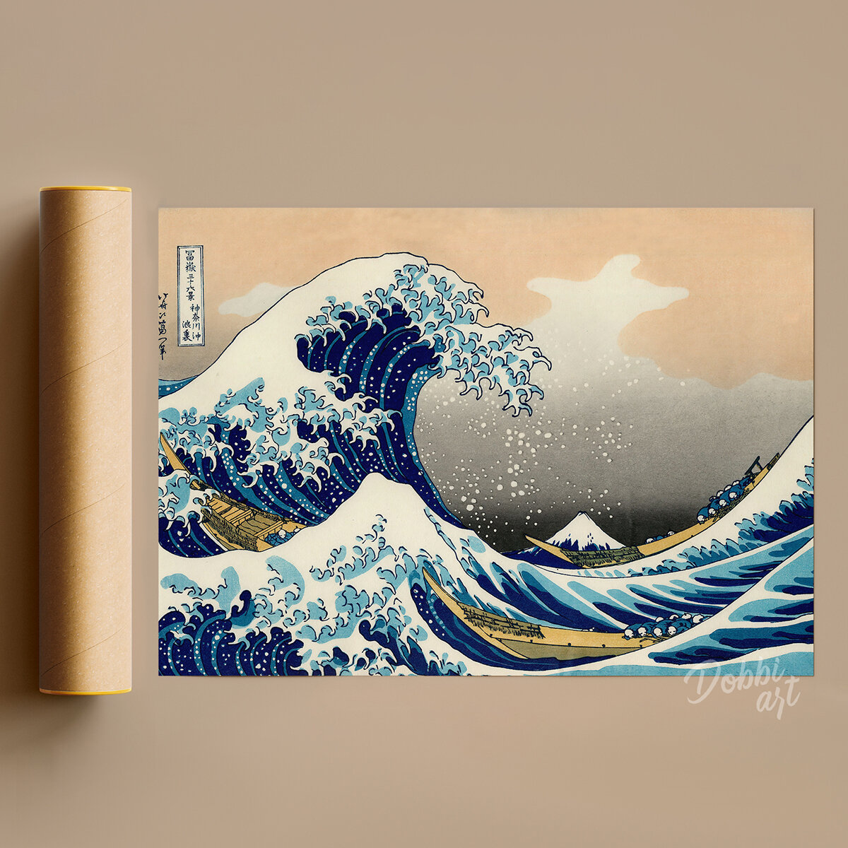 Постер Большая волна в Канагаве 60x80 см без рамы/ Постер плакат эстетичный/ Репродукция картины