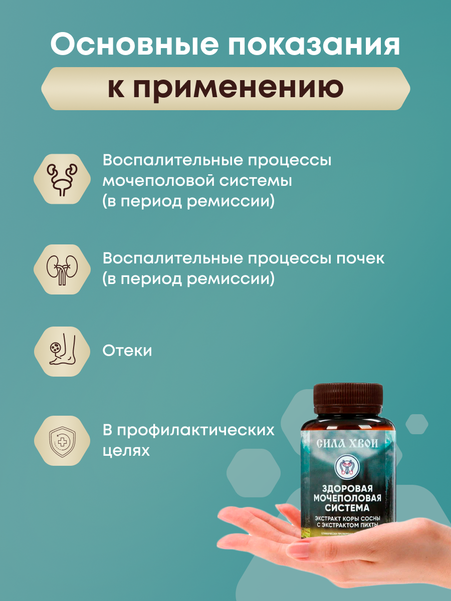 Картинки Витамины Здоровая мочеполовая система Экстракт коры сосны с экстрактом пихты сила хвои