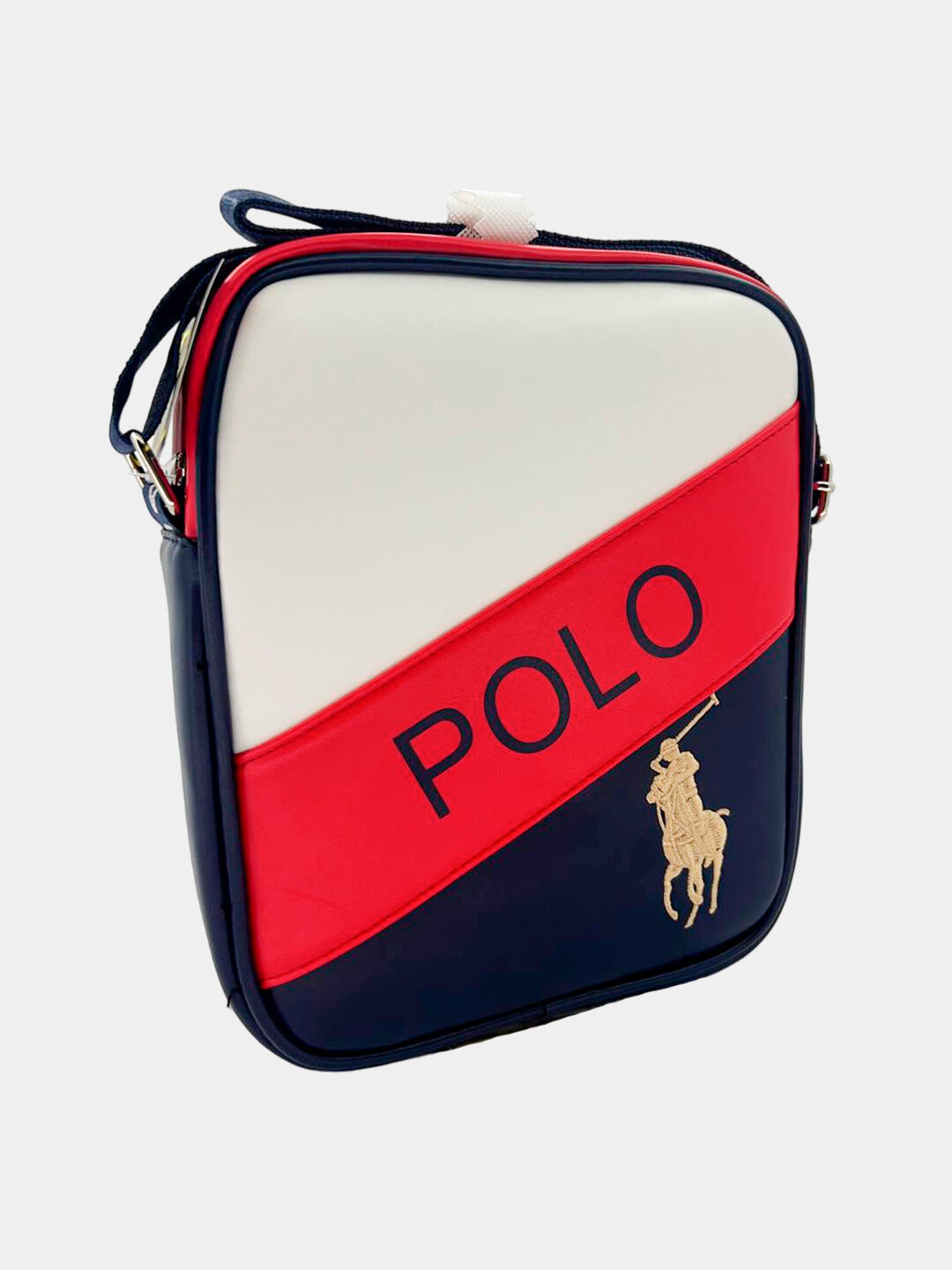 Сумка-рюкзак POLO, 2 шт., фактура стеганая, лаковая, термостежка, синий — фото 1