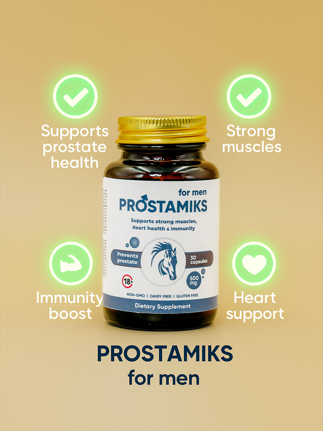 Prostamix Ultra 500 mg, 30 капсул в стеклянной банке – Усиленная формула для здоровья простаты