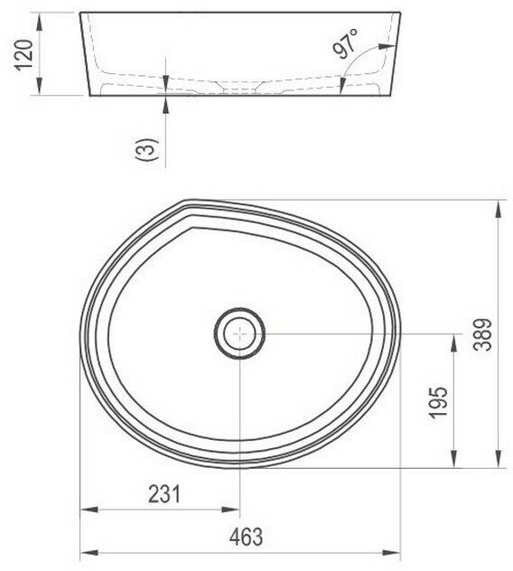 Раковина Ravak Moon 3 XJN01300004 - фото №13