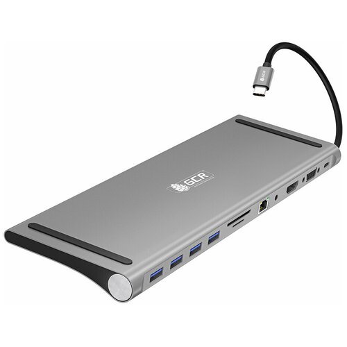 USB хаб адаптер разветвитель 11 в 1 док-станция для Macbook Pro и Air / Type С / USB 3.1 / MicroSD/ HDTV 4K / VGA