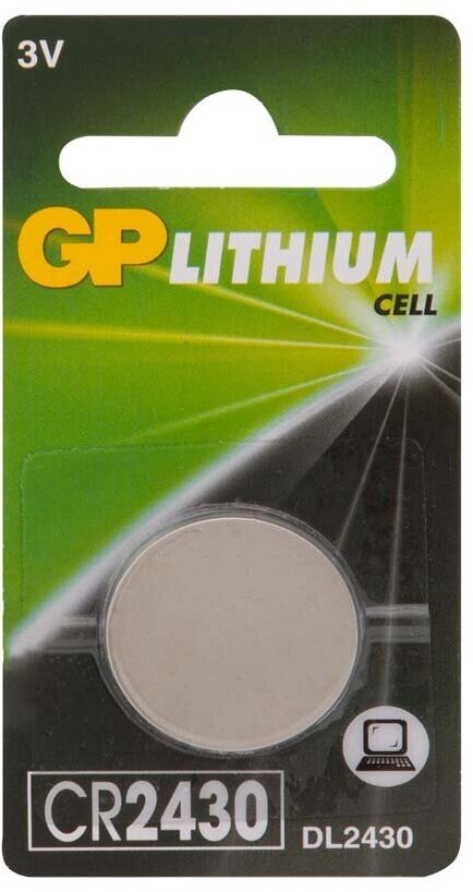 Батарейка GP LITHIUM CR2430 1шт GP CR2430-2C1 10/600