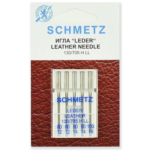 Игла/иглы Schmetz Leather 130/705 H LL, серебристый, 5 шт. набор игл schmetz 80 5 шт