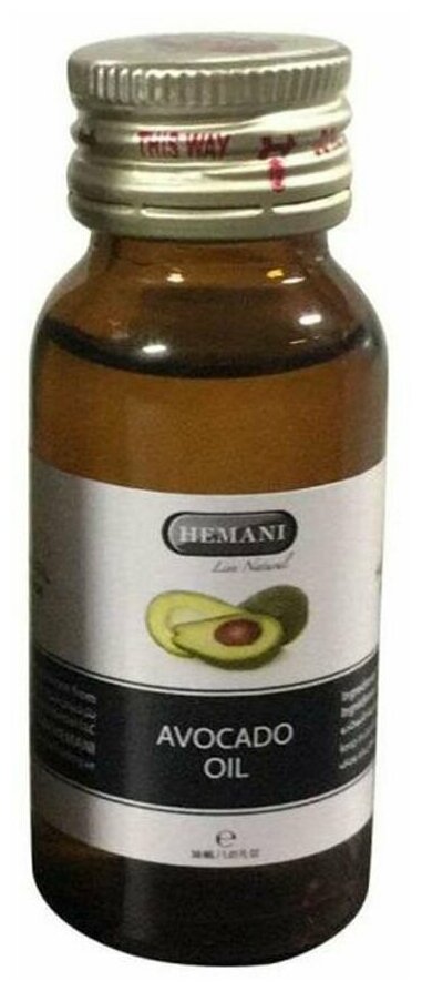Масло авокадо Хемани (Avocado Oil Hemani) омоложение кожи, устранение воспалений кожи, 30 мл.