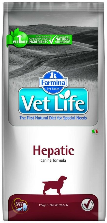 Farmina (Фармина) Vet Life Dog Hepatic 12кг х 2шт при печеночной недостаточности сухой для собак